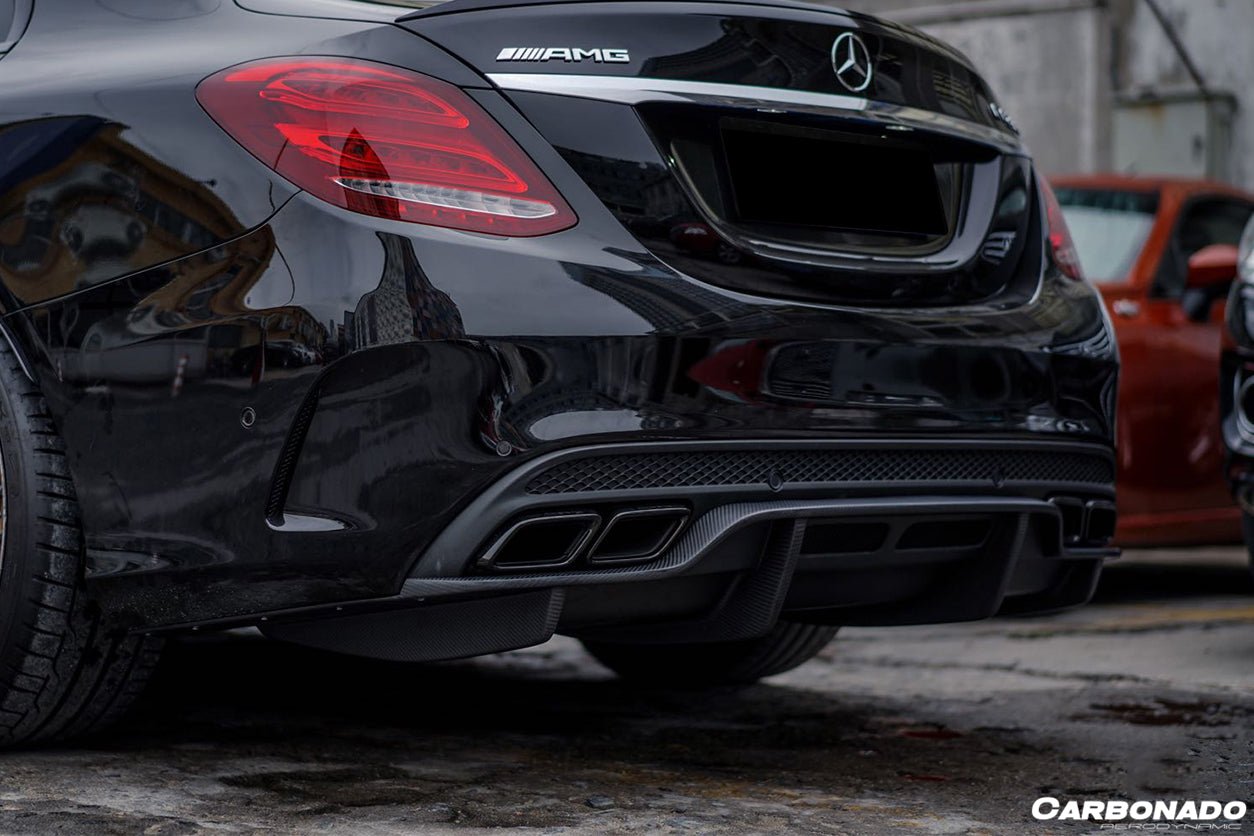 2015 - 2021 Mercedes Benz W205 C63/S AMG Sedan PS Style Rear Diffuser